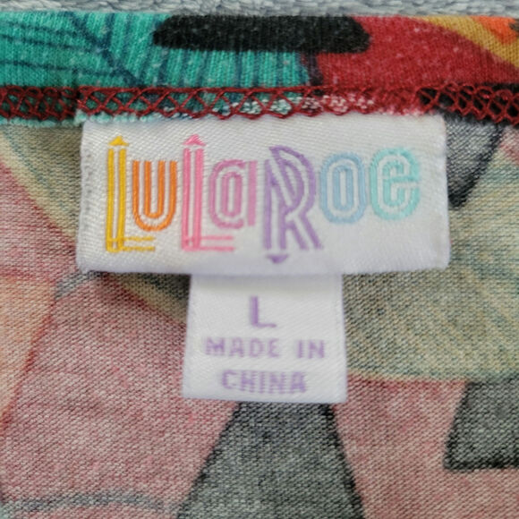 LuLaRoe Carly Dress Size L Gold  Leaf & Turquoise Triangle Pattern | Boho Tunic - Picture 5 of 9